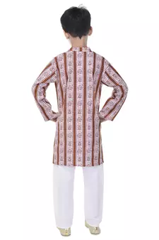 Multicolor printed cotton Kurta Pyjama For Boys