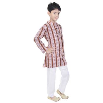 Multicolor printed cotton Kurta Pyjama For Boys 3