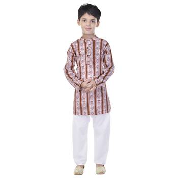 Multicolor printed cotton Kurta Pyjama For Boys 4