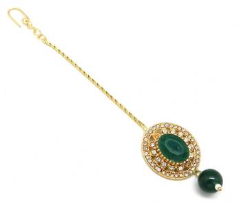 Sober Maang Tikka Decorated With Crystal 2