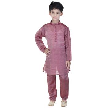 Maroon sequins cotton silk Sherwani and Churidar Set For Boys 4