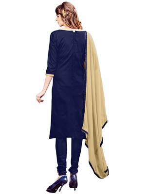 Dark blue embroidered cotton salwar 2