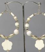 Floral White Hoops.