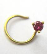 0.08Cts Real Pink Diamond Nose Pin 18k Yellow Gold