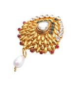 Stylish Embellished Golden   Brooch/ Saree Pin