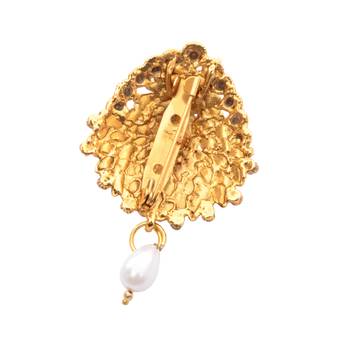 Stylish Embellished Golden   Brooch/ Saree Pin 2