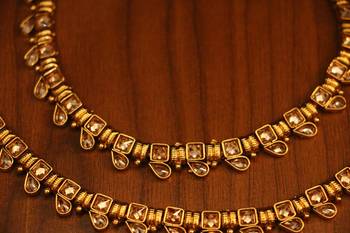 Polki Gold Look Elegant Anklets 2