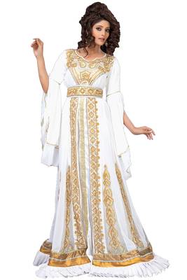 Unique White & Gold Embroidered Designer Kaftan 1