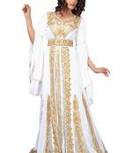 Unique White & Gold Embroidered Designer Kaftan