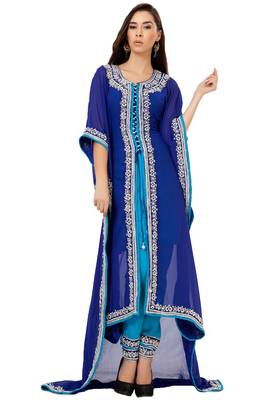 Charming Deep Blue Salwar Kameez Style Kaftan 1