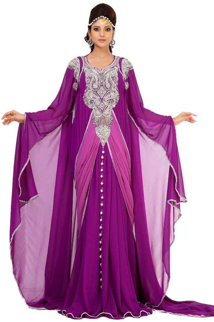 Classy Purple Color Designer Arabic Kaftan Dress - Kolkozy Fashion Private  Limited - 2366965