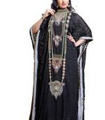 Exclusive Self Printed Black All Over Handwork Kaftan
