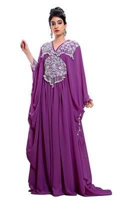 Classy Purple Designer Butterfly Kaftan 1