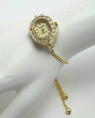 Gold Plated Watch Cum Bracelet Adjustable 1