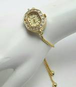 Gold Plated Watch Cum Bracelet Adjustable