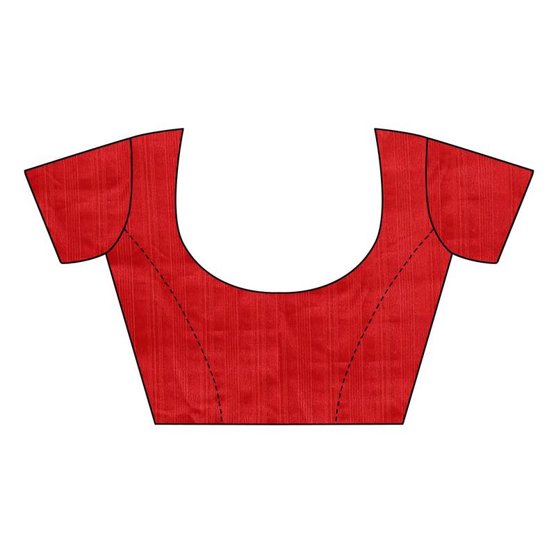 Multicolor printed art silk saree with blouse