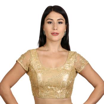 Gold Net Woven stitched blouse 1