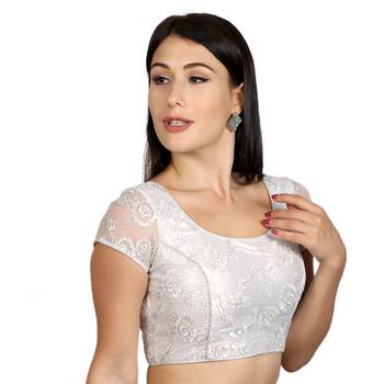 Silver Net Woven stitched blouse 2