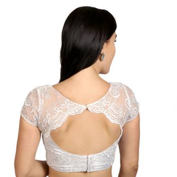 Silver Net Woven stitched blouse 3