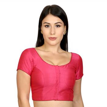 Pink Dupion silk  Woven stitched blouse 1