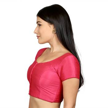 Pink Dupion silk  Woven stitched blouse 2