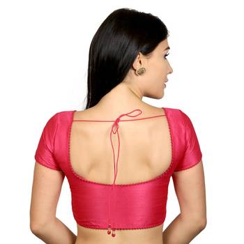 Pink Dupion silk  Woven stitched blouse 3