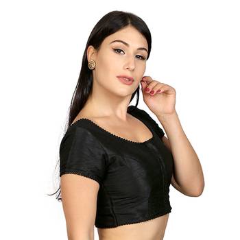 Black Dupion silk  Woven stitched blouse 2