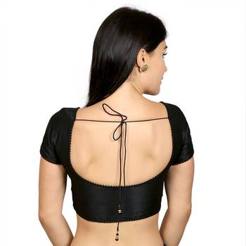 Black Dupion silk  Woven stitched blouse 3