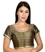 Black Brocade Woven stitched blouse
