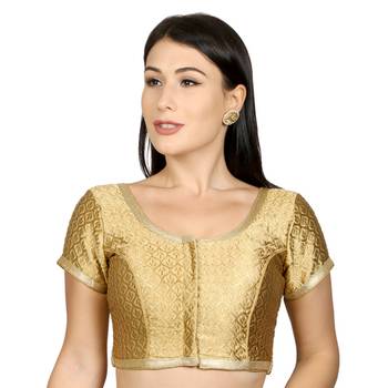 Gold Brocade Woven stitched blouse 1