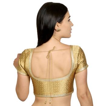 Gold Brocade Woven stitched blouse 3