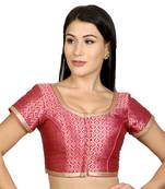 Pink Brocade Woven stitched blouse