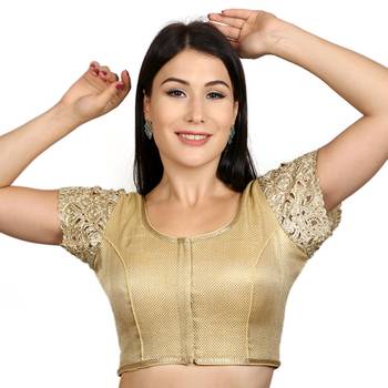 Gold Brocade Woven stitched blouse 1