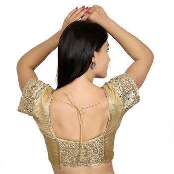 Gold Brocade Woven stitched blouse 3