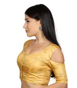 Gold Banglori Silk & Net Woven stitched blouse