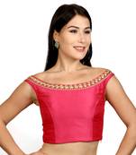 Pink Dupion Silk Woven stitched blouse