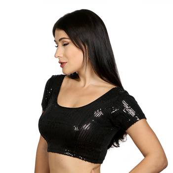 Black Dupion Silk Woven stitched blouse 2