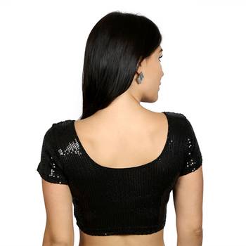 Black Dupion Silk Woven stitched blouse 3