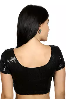 Black Dupion Silk Woven stitched blouse