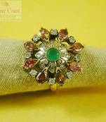 American Diamond Victorian Antique Style Adjustable Cocktail Ring