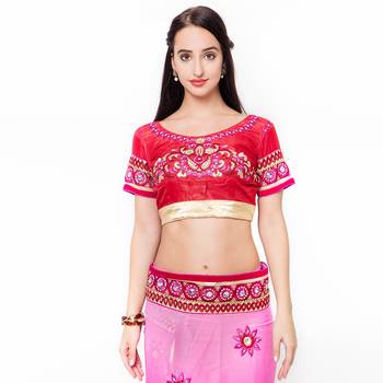 Purple Embroidered Georgette Saree With Blouse 4