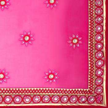 Purple Embroidered Georgette Saree With Blouse 5
