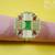 square Victorian Antique Style AD CZ Adjustable Cocktail Ring
