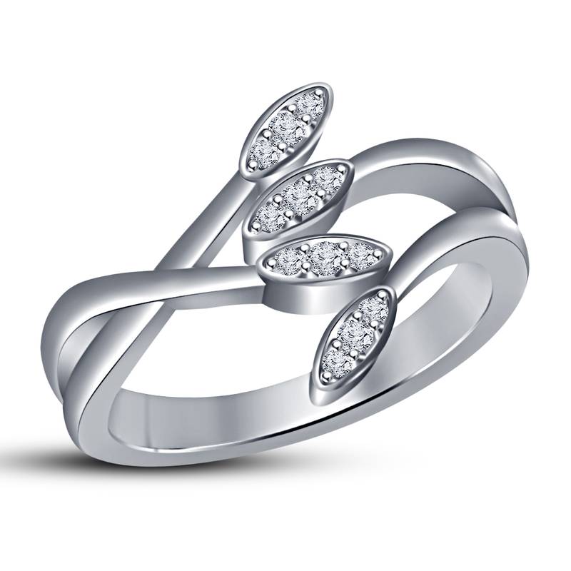 New fancy dsign wedding engagement ring platinum plated round white cz in 925 sterling silver