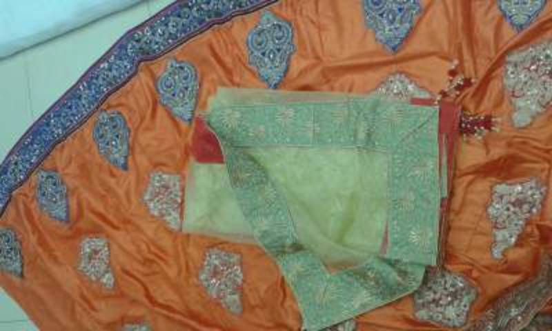 Priyanka chopra Orange lehenga bollywood replica saree