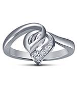Sterling Silver Platinum Plated Double Leaf Design Ladies Wedding Engagement Ring
