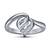 Sterling Silver Platinum Plated Double Leaf Design Ladies Wedding Engagement Ring