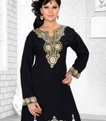 Black Embroidered Faux Georgette Kurti