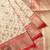 Cream woven katan silk banarasi wedding saree with blouse