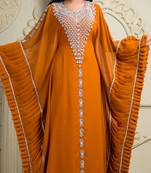 Black Crepe And Silk And Georgette Sequins And Stones Islamic Kaftans